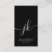 書道シンプルイニシャル不動産仲介業者 名刺 (正面)