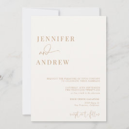 書道シンプルエレガントモダン結婚の 招待状