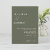 書道シンプルエレガントモダン結婚の 招待状 (スタンド正面)