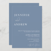 書道シンプルエレガントモダン結婚の 招待状 (正面/裏面)