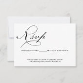 書道シンプルスクリプト予約座予算 出欠カード (正面)