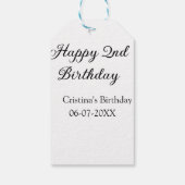 書道シンプルミニマルハッピーセカンド誕生日 ギフトタグ (裏面)