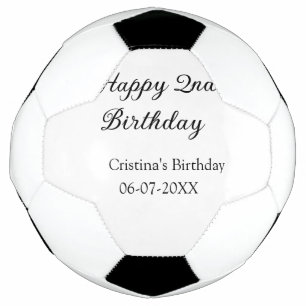 書道シンプルミニマルハッピーセカンド誕生日 サッカーボール