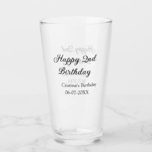 書道シンプルミニマルハッピーセカンド誕生日 タンブラーグラス