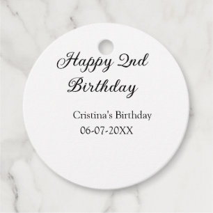 書道シンプルミニマルハッピーセカンド誕生日 フェイバータグ