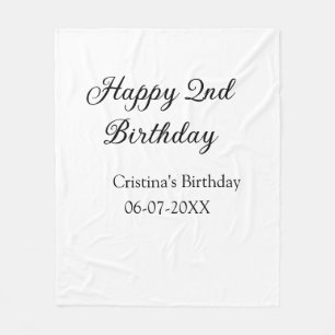書道シンプルミニマルハッピーセカンド誕生日 フリースブランケット