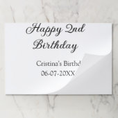 書道シンプルミニマルハッピーセカンド誕生日 ペーパーパッド (折り畳み)