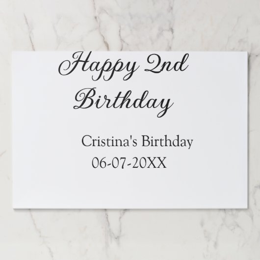 書道シンプルミニマルハッピーセカンド誕生日 ペーパーパッド (正面)