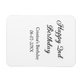 書道シンプルミニマルハッピーセカンド誕生日 マグネット (横)