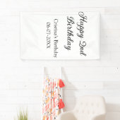 書道シンプルミニマルハッピーセカンド誕生日 横断幕 (インサイチュ)