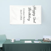 書道シンプルミニマルハッピーセカンド誕生日 横断幕 (トレードショー)