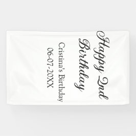 書道シンプルミニマルハッピーセカンド誕生日 横断幕