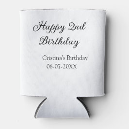 書道シンプルミニマルハッピーセカンド誕生日 缶クーラー