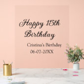 書道シンプルミニマル幸せ15歳の誕生日 アクリルサイン (ウェディング)