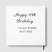 書道シンプルミニマル幸せ15歳の誕生日 ゲストブック (裏面)