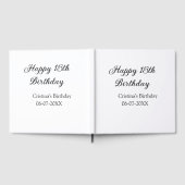 書道シンプルミニマル幸せ15歳の誕生日 ゲストブック (全面)