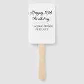 書道シンプルミニマル幸せ15歳の誕生日 ハンドファン (裏面)