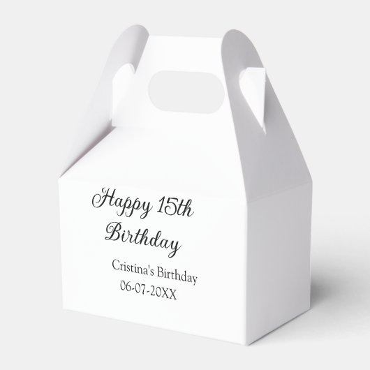 書道シンプルミニマル幸せ15歳の誕生日 フェイバーボックス (正面サイド)