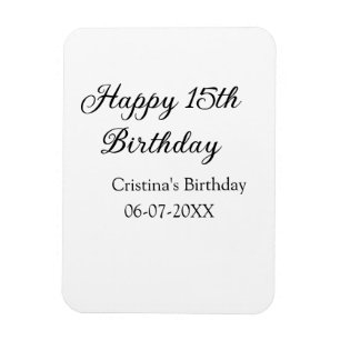 書道シンプルミニマル幸せ15歳の誕生日 マグネット