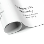 書道シンプルミニマル幸せ15歳の誕生日 ラッピングペーパー (ロールコーナー)