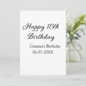 書道シンプルミニマル幸せ15歳の誕生日 招待状 (スタンド正面)