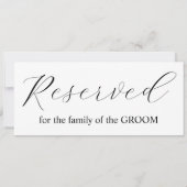 書道シンプル予約のテー結婚ブルファミリー 招待状 (裏面)