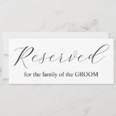 書道シンプル予約のテー結婚ブルファミリー 招待状 (正面)