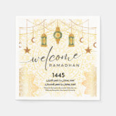 書道シンプル歓迎ラマダン スタンダードカクテルナプキン (正面)