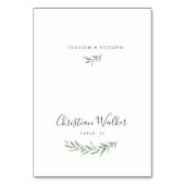 書道シンプル素朴な緑の座席表 テーブルナンバー (正面)