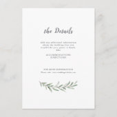 書道シンプル素朴な緑結婚草 エンクロージャーカード (正面)