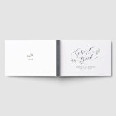 書道シンプル素朴な緑結婚草 ゲストブック (全面)