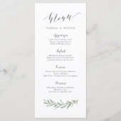 書道シンプル素朴な緑結婚草 メニュー (正面)