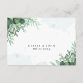 書道シンプル素朴な緑 エンクロージャーカード (裏面)