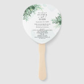 書道シンプル素朴な緑 ハンドファン (正面)