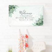 書道シンプル素朴な緑 横断幕 (インサイチュ)