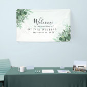 書道シンプル素朴な緑 横断幕 (トレードショー)