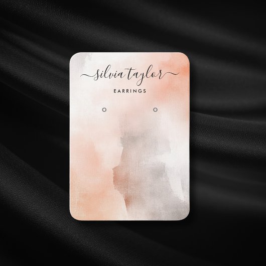 書道シンプル赤面ピンクイヤリングディスプレイカード 名刺