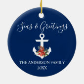 書道シーズアンドグリーティングポインセチアいかり セラミックオーナメント (裏面)