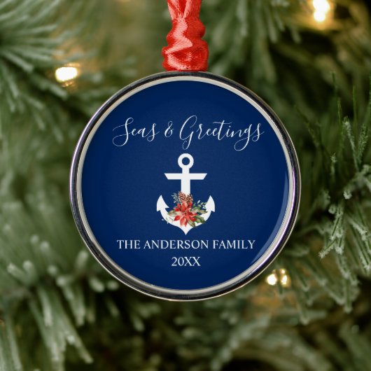 書道シーズアンドグリーティングポインセチアいかり メタルオーナメント (ツリー)