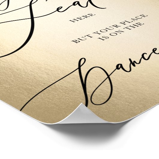 書道スクリプトあなたの席の結婚サインを見つける ポスター (角)