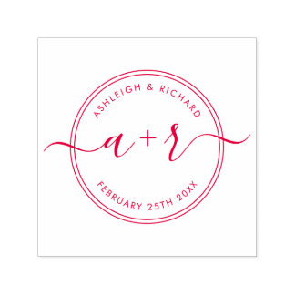 書道スクリプトイニシャルウェディング日付の保存 セルフインキングスタンプ