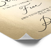 書道スクリプトオープンおもしろいバー結婚のサイン ポスター (角)