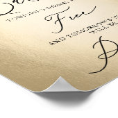 書道スクリプトオープンおもしろいバー結婚のサイン ポスター (角)