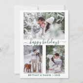 書道スクリプトカップル3フォトグリーン シーズンカード (正面)