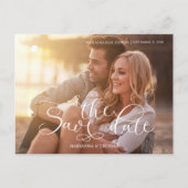 書道スクリプトシンプル写真QRコードウェブサイト 案内ポストカード (正面)