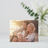 書道スクリプトシンプル写真QRコードウェブサイト 案内ポストカード (スタンド正面)