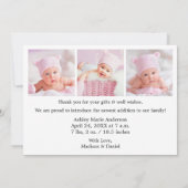 書道スクリプトハートこんにちはベビー4写真 案内状 (裏面)