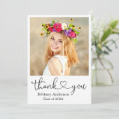 書道スクリプトハート大学院写真研究科正方写真 サンキューカード (スタンド正面)