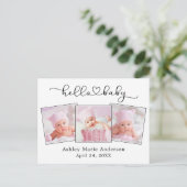 書道スクリプトハート3 Photo Helloベビー ポストカード (スタンド正面)