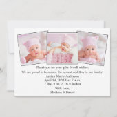 書道スクリプトハート4 Photo Helloベビー 案内状 (裏面)